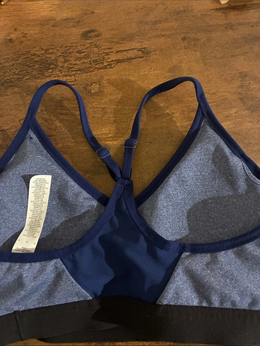 Nike Heathered Blue and Navy Racerback Sports Bra
